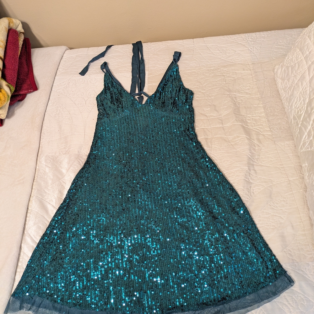 Teal Sequin Dress